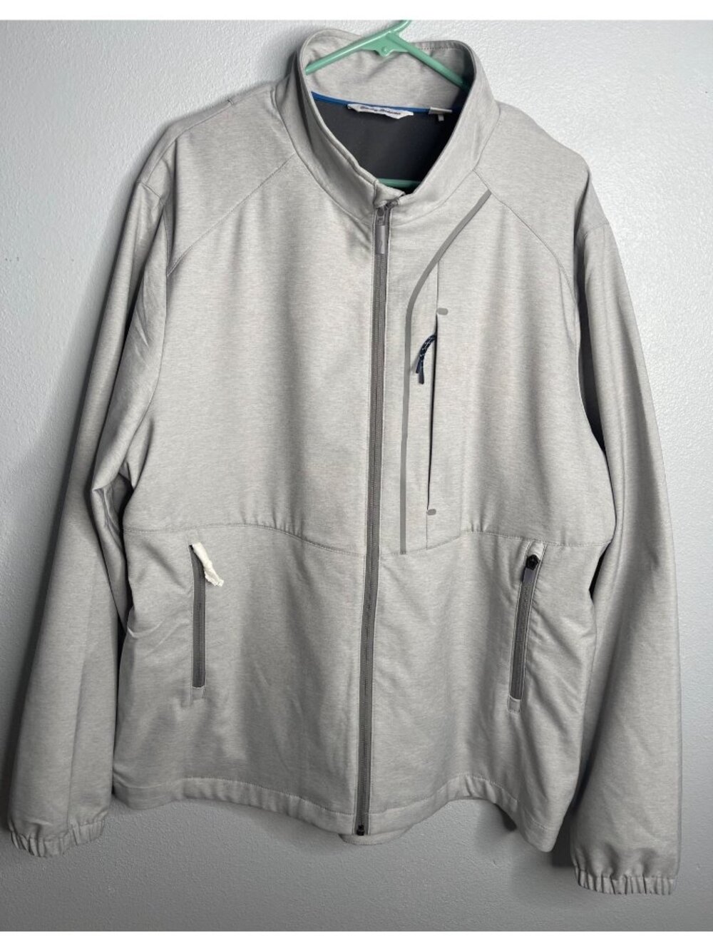 Tommy Bahama On Par Pro Mens Gray Full-Zip Jacket XL Water Repellent Stretch NEW